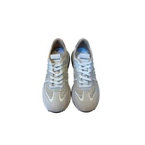 Premiata Mesh Sneakers Sz 37 White Cream Suede Glitter Heel Platform Italy